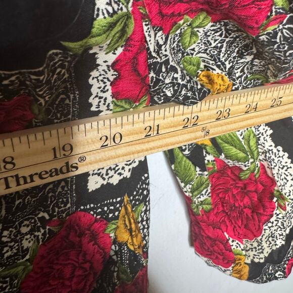 Vintage MORE Jazz Rayon Floral Blouse Top 18W‎ Button Front 80s 90s Bold Print - Picture 7 of 12